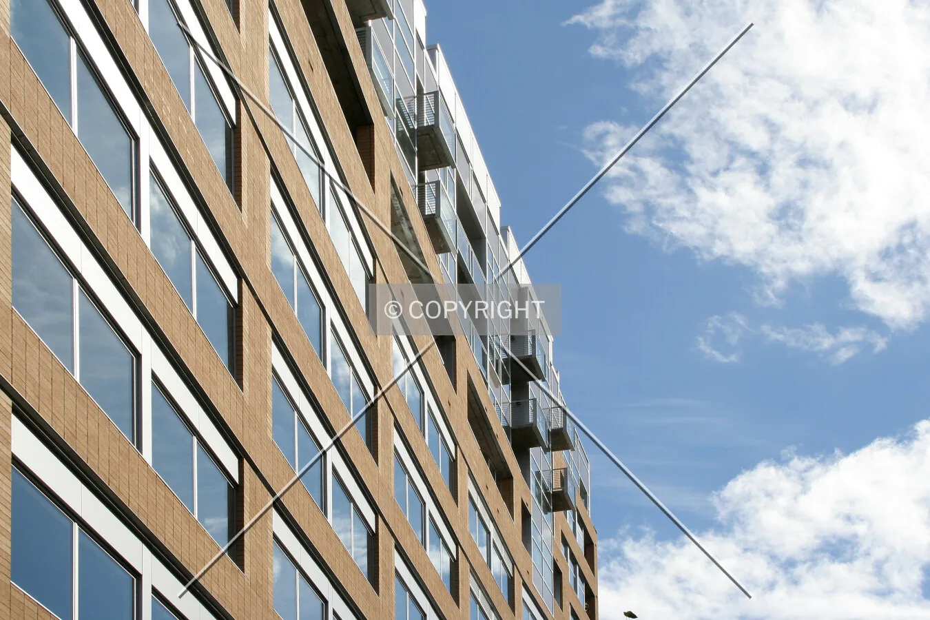 Looking up the western facade