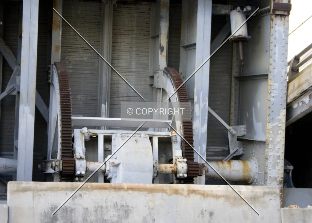 Machinery for the railroad drawbridge