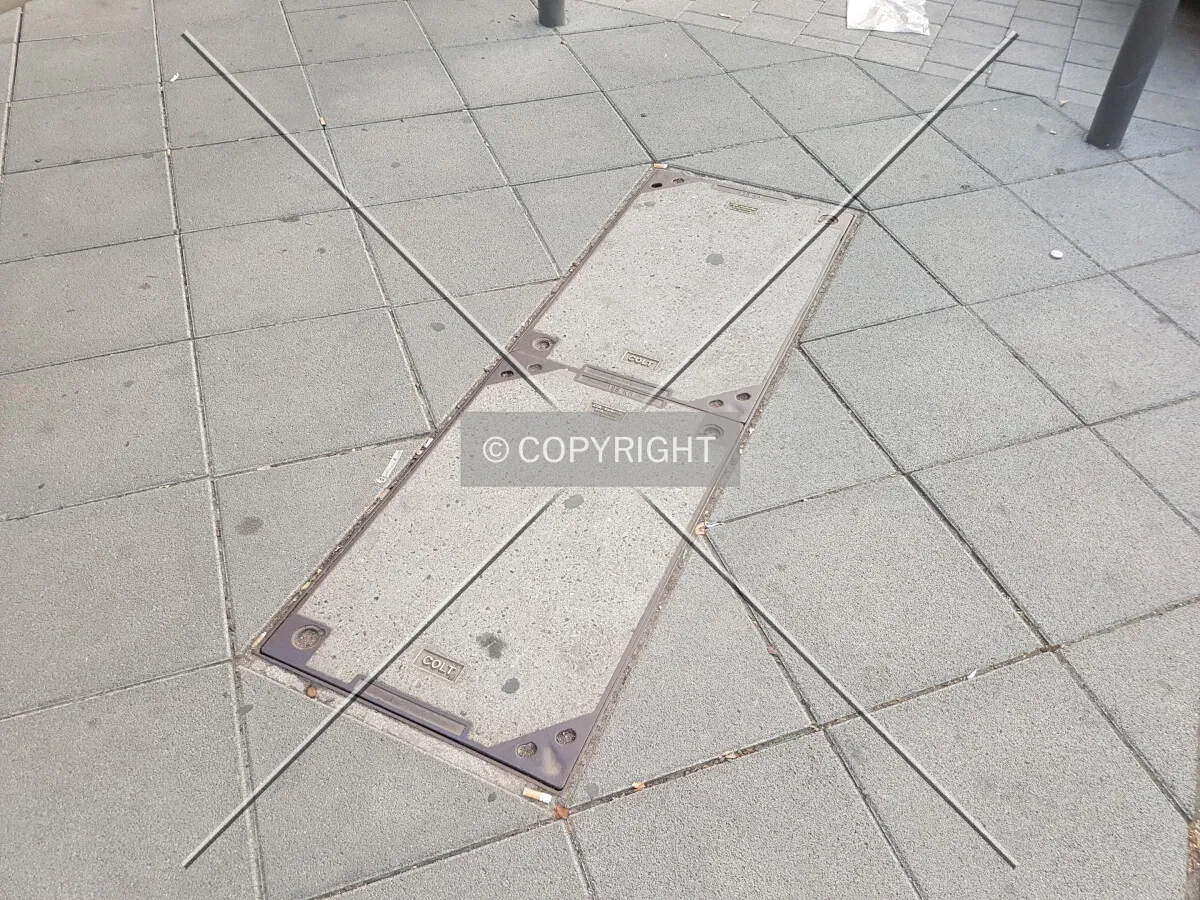 Colt Telecom high speed communication lines on a street in Frankfurt