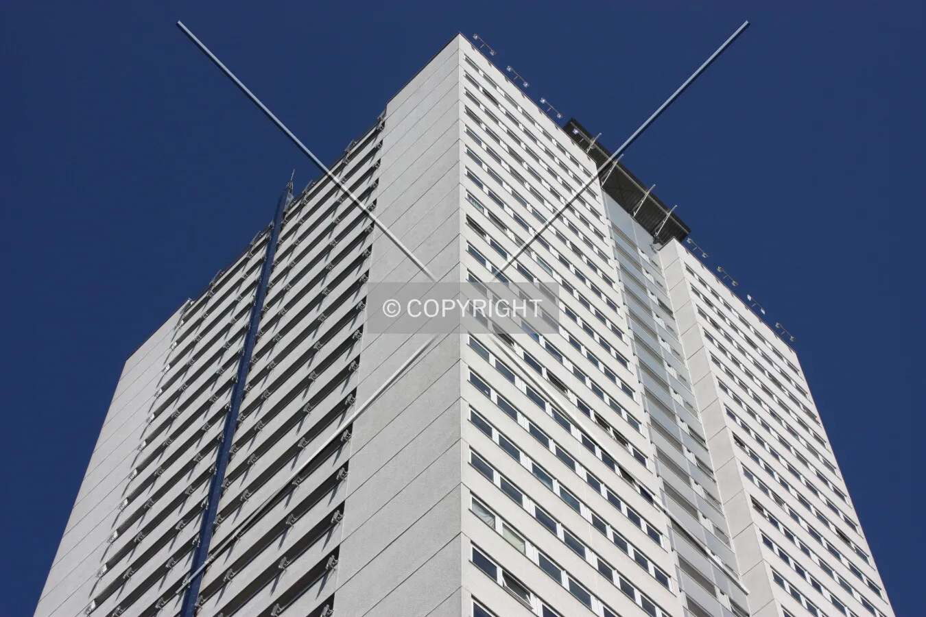 Looking up to the top of the tower