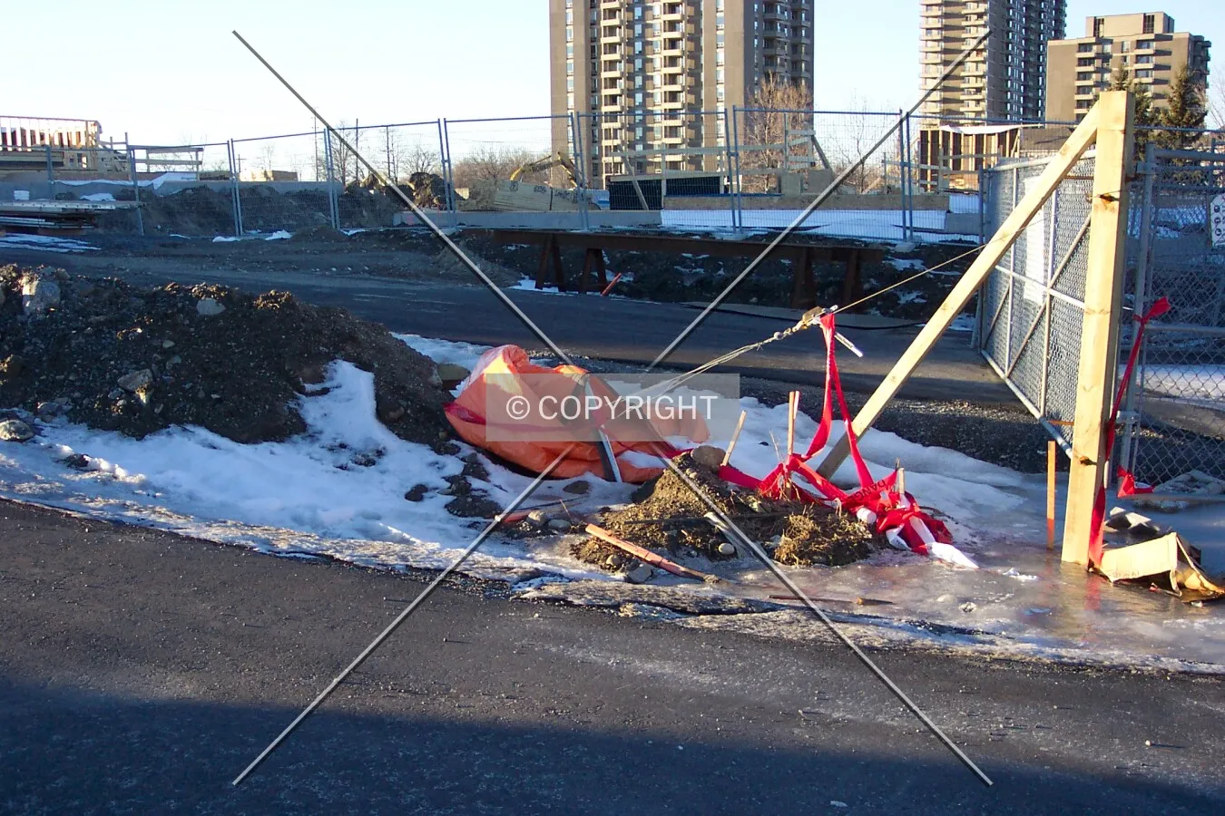 Future driveway for the tower and surrounding townhomes
