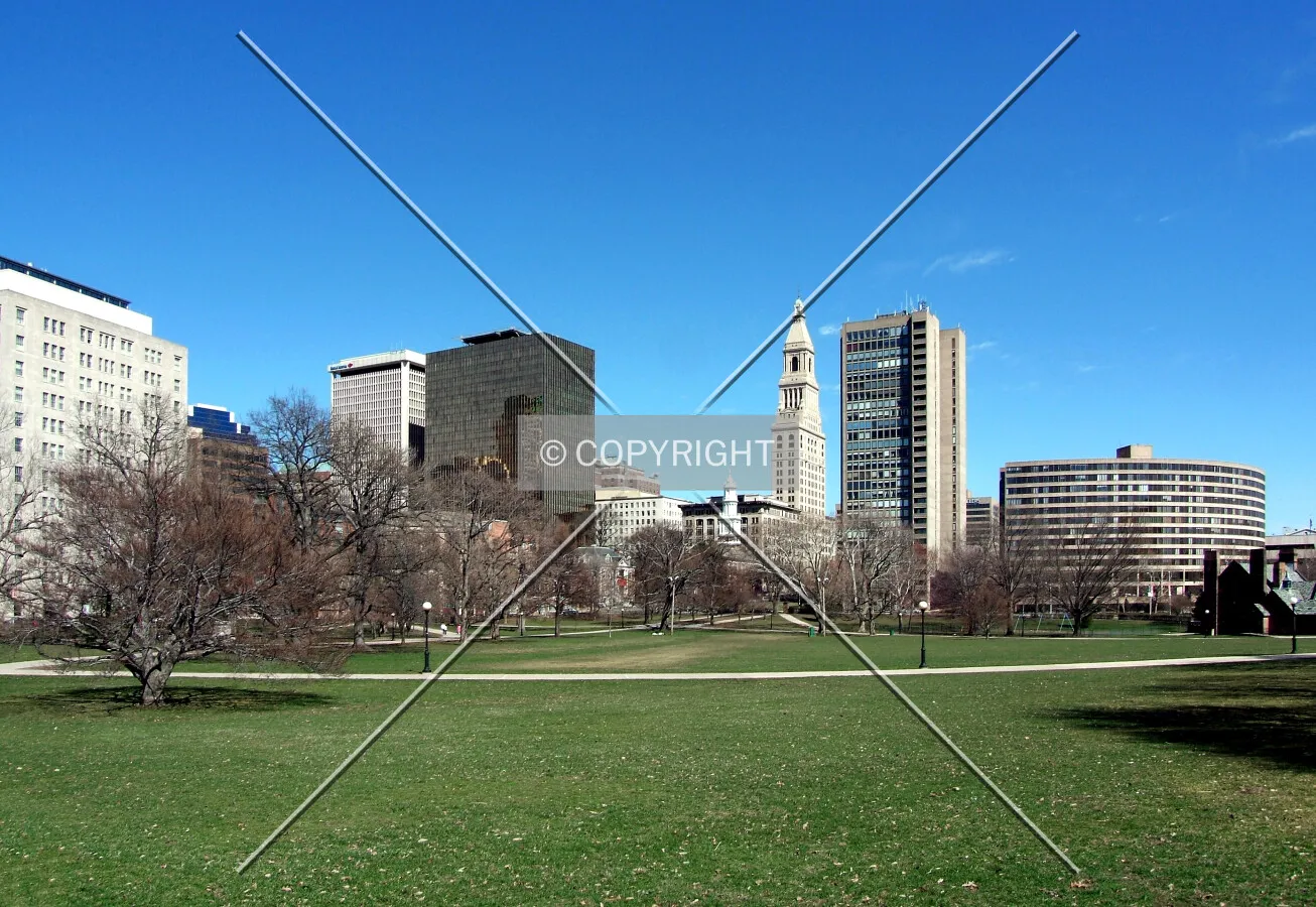 View east from Bushnell Park
