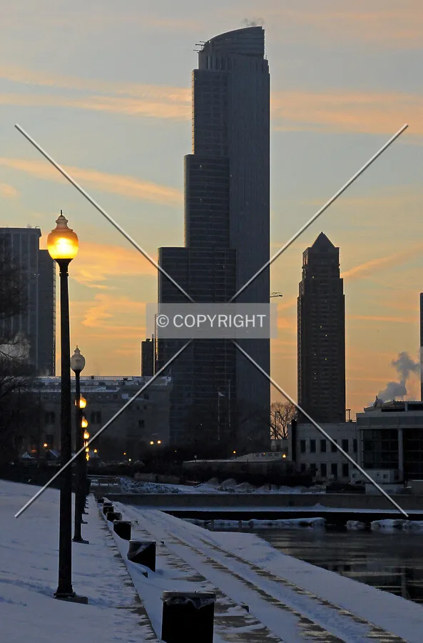 Looking west from the Planetarium at dusk
