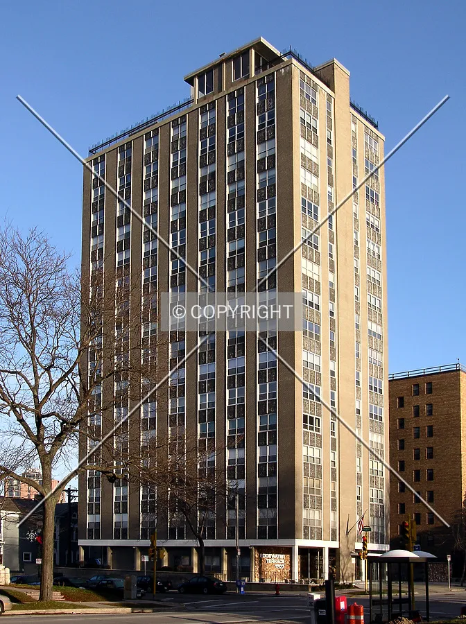 View from the southeast across North Prospect Avenue