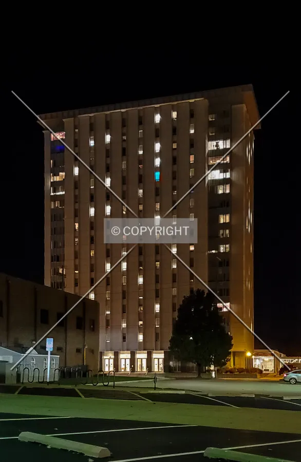 Northeast view at night; November 2, 2019