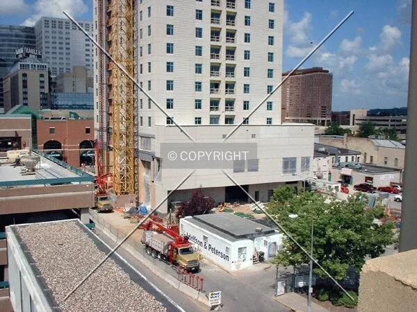 Overview of the construction site from the Civic Center ramp