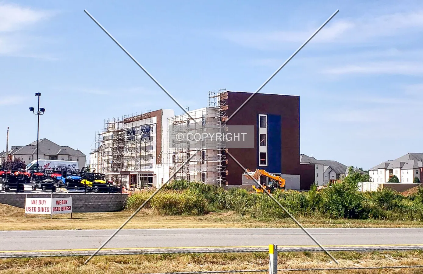 Northeast view during construction; August 4, 2019