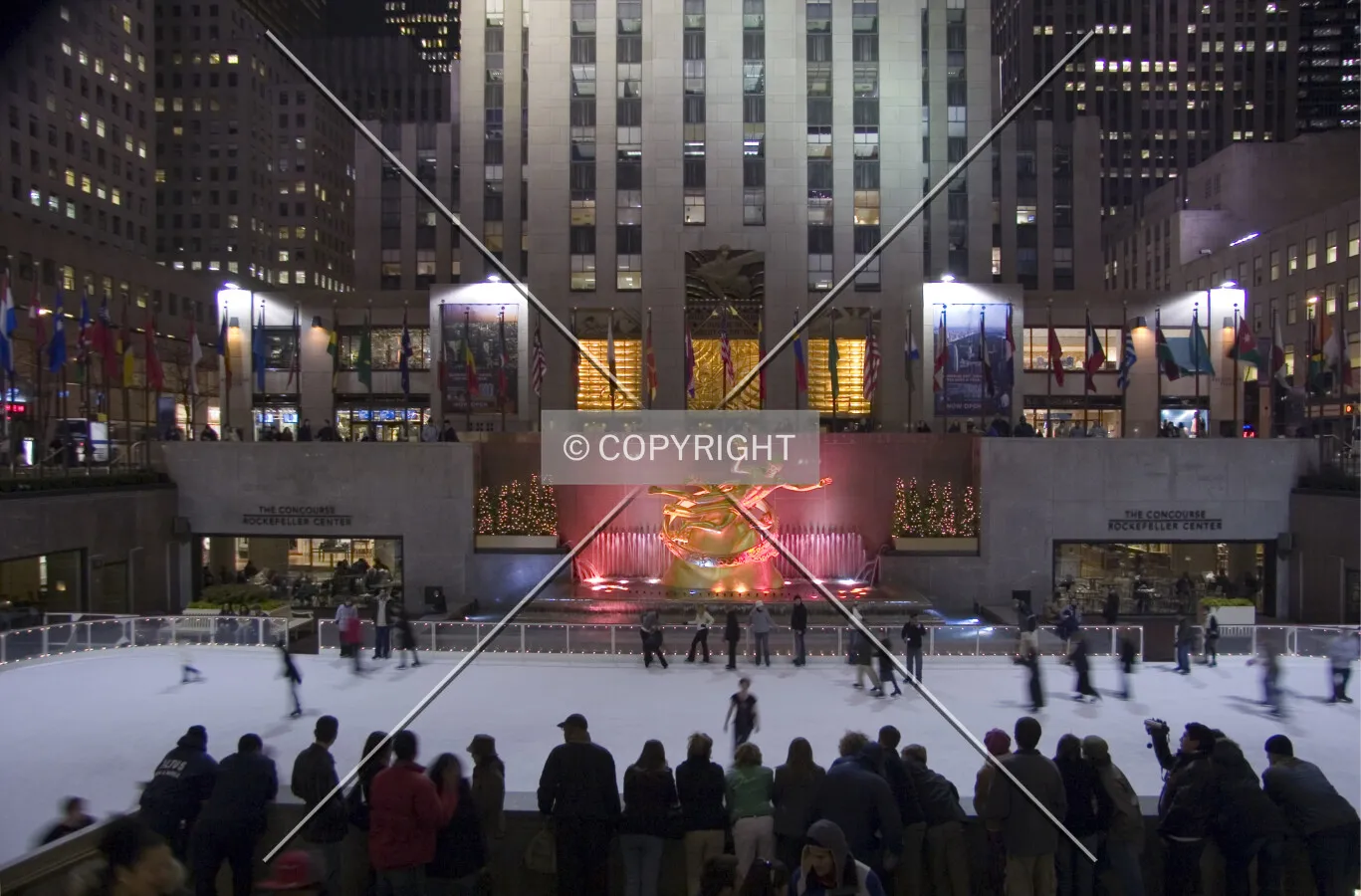 The skating rink at Rockefeller Plaza