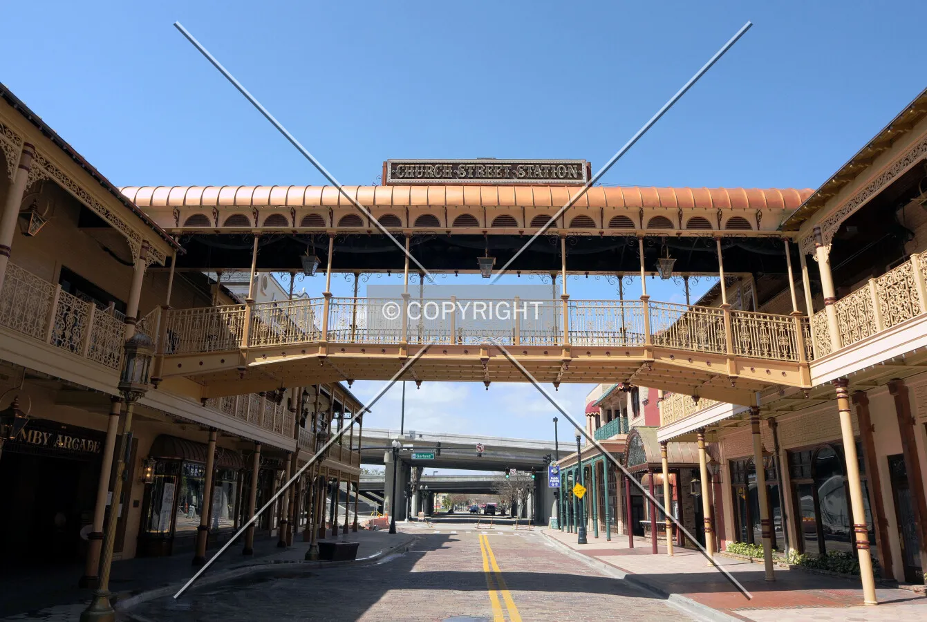 Pedestrian overpass viewed from the east