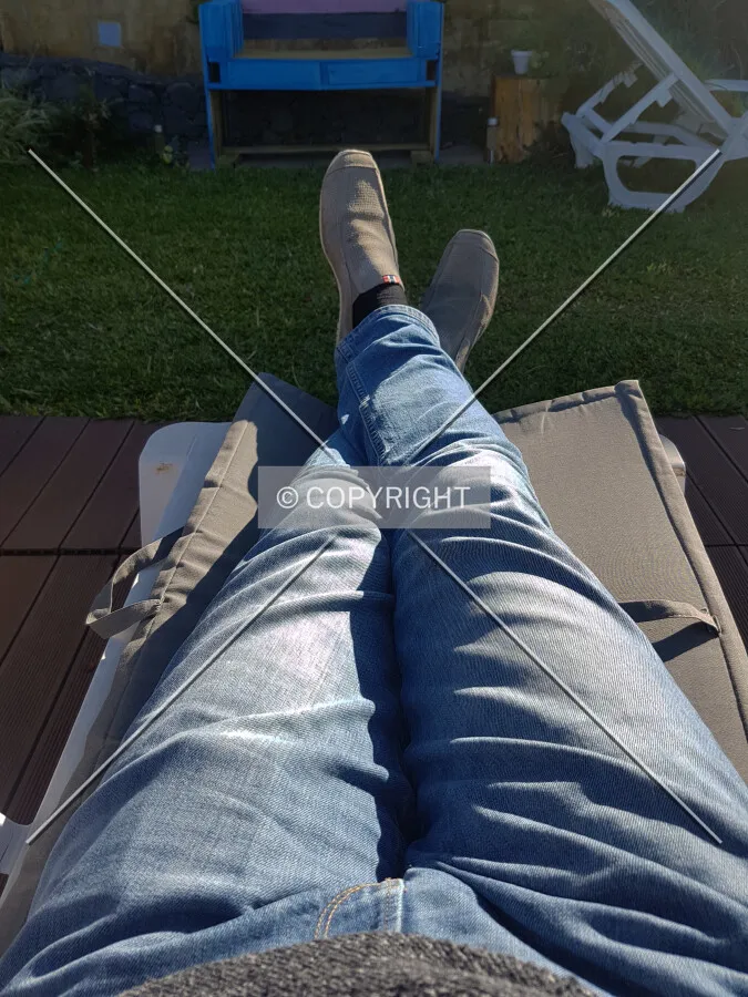 A man is relaxing