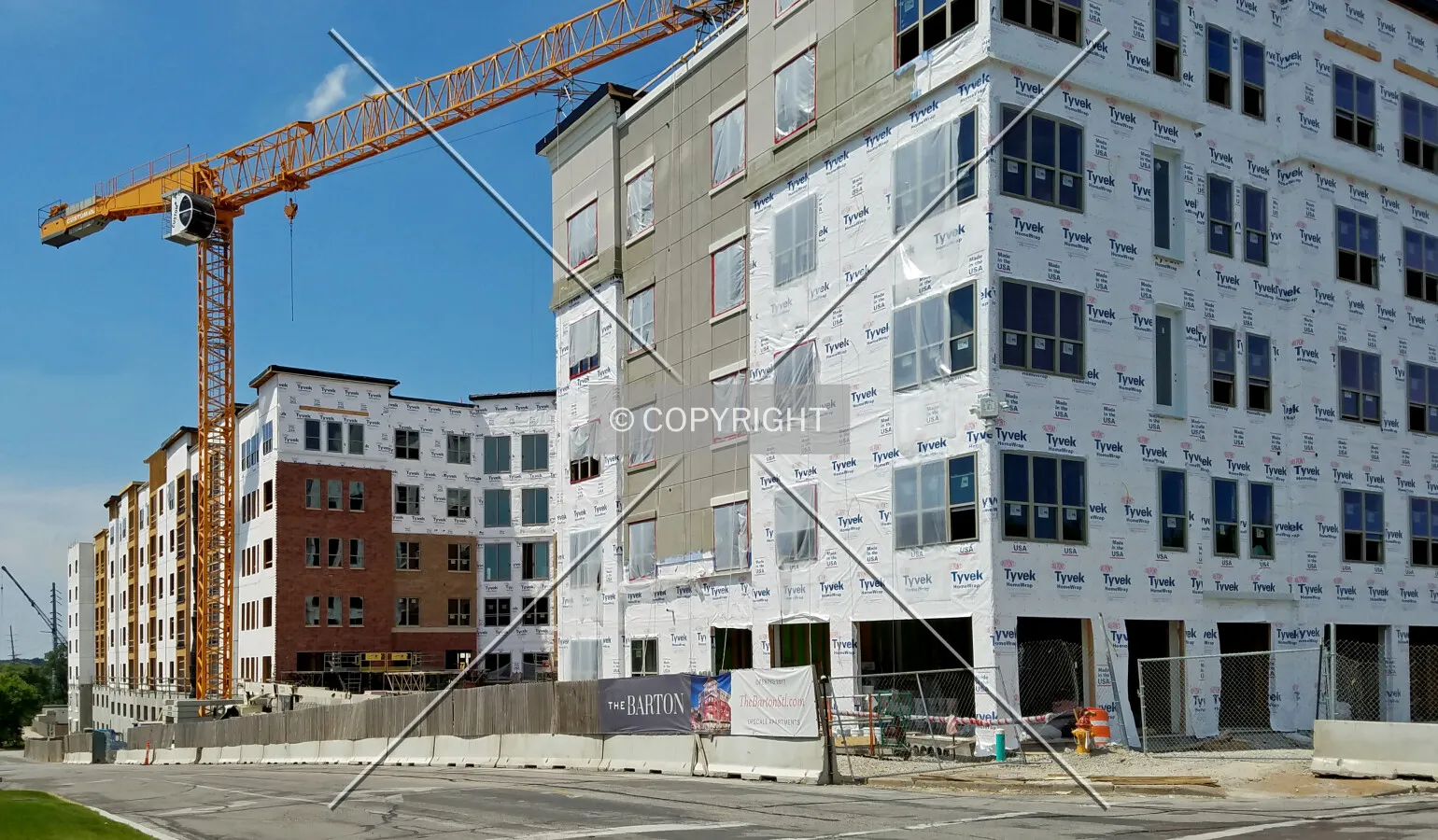 View from the northeast during construction; June 3, 2017