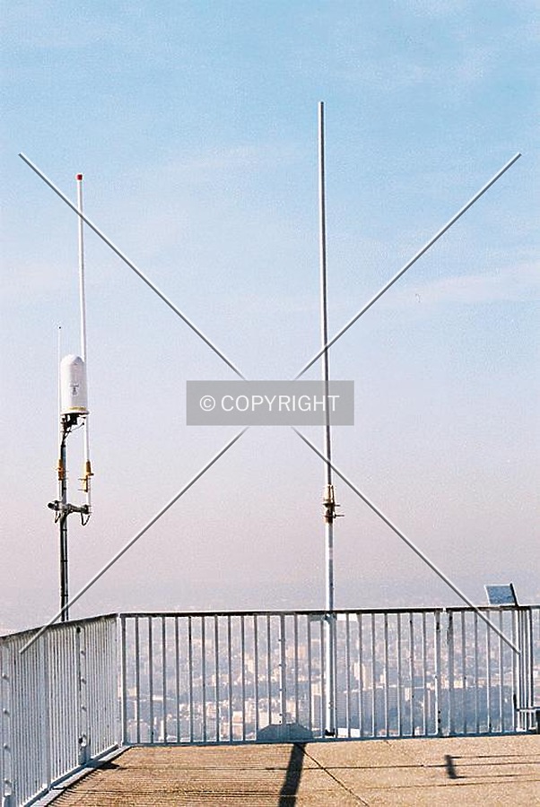 Side view of the pole which is the highest point of Tour Montparnasse