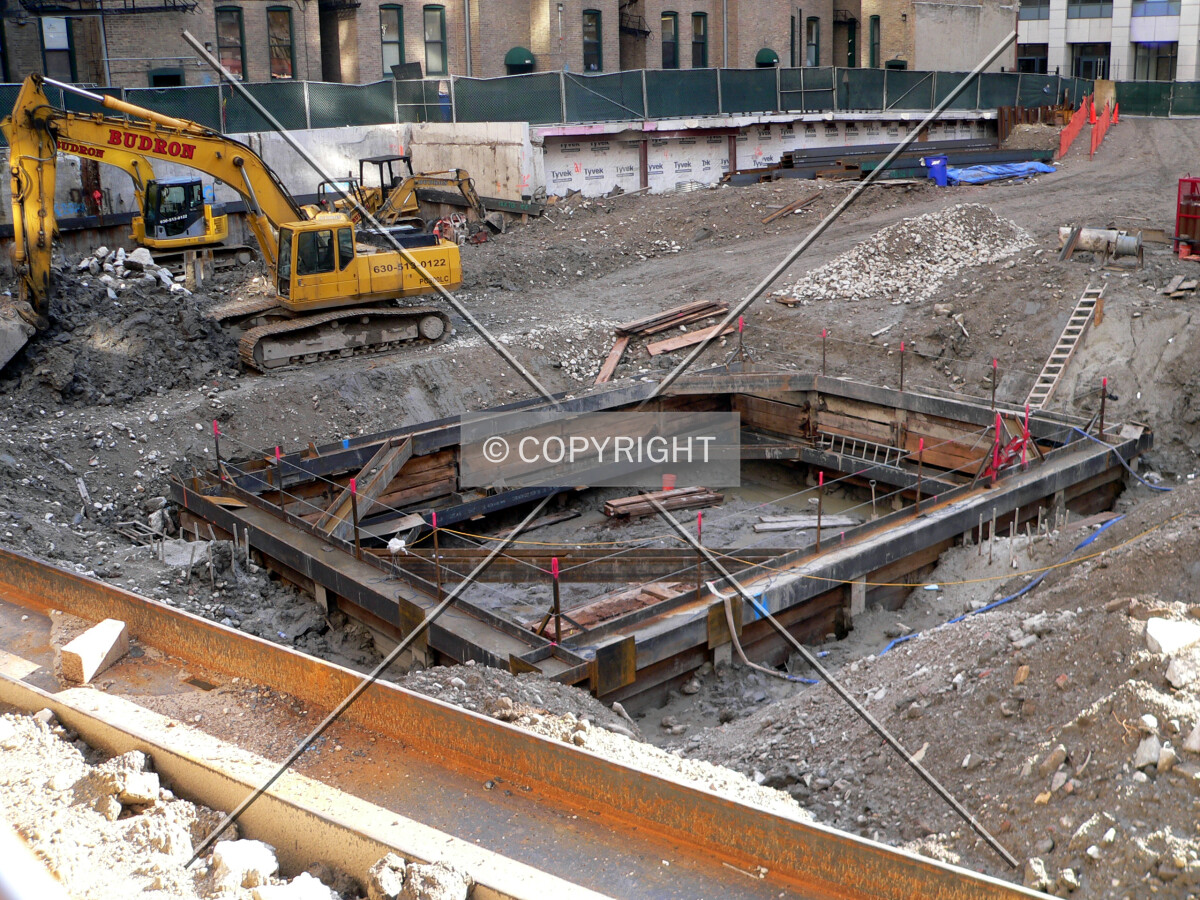 View of the area of the excavated core