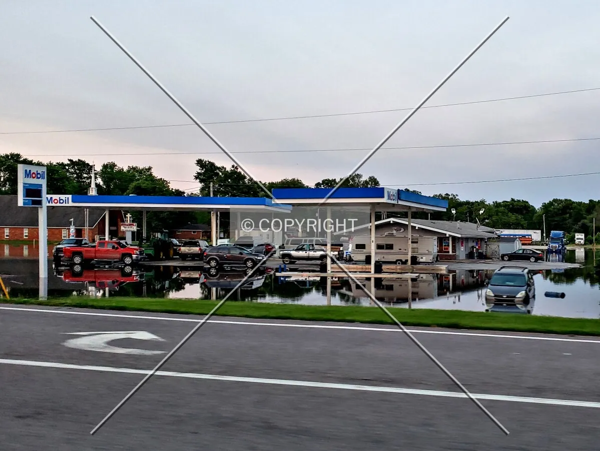 View from the north during the flood of 2019; June 2, 2019