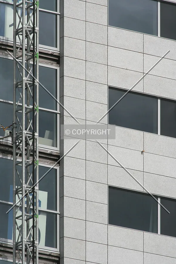 Detail of the almost finished facade