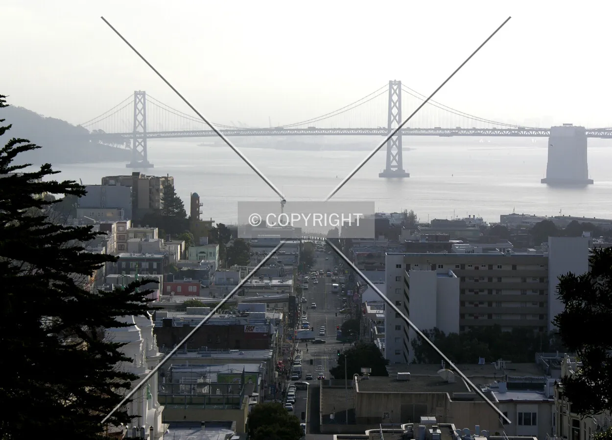 Distant view from Russian Hill through the morning haze