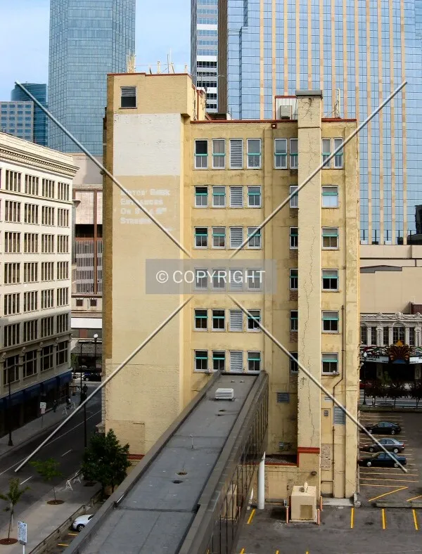 Elevated view of rear facade, with skyway connection to Hawthorne Transportation Center