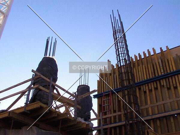 Structure rising at the northeast corner