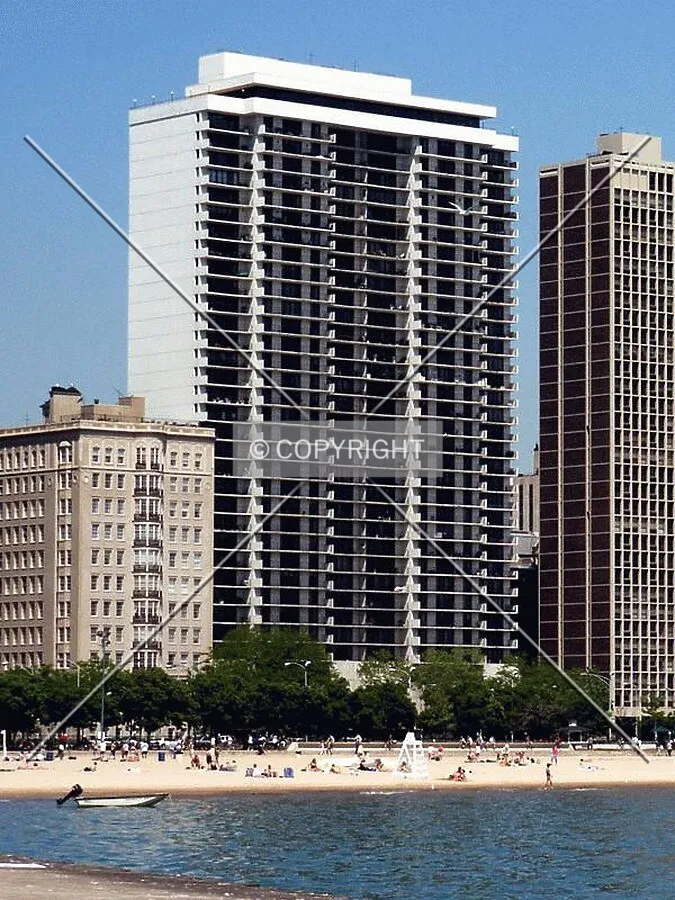 View from the southeast across Oak Street Beach