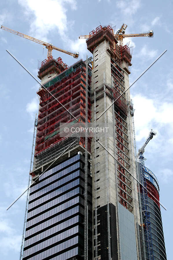Looking up the southeast corner