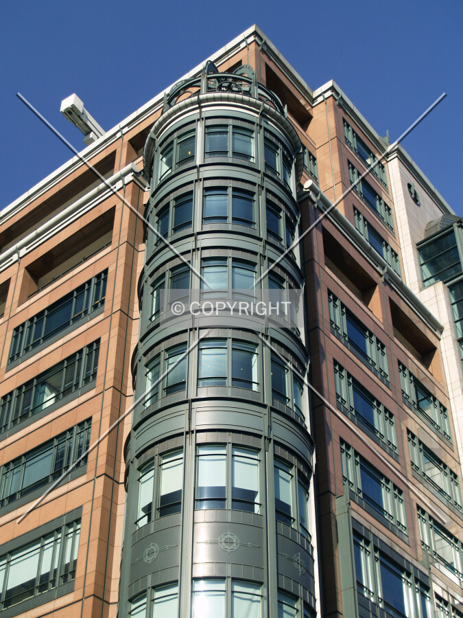 Looking up to southeastern corner