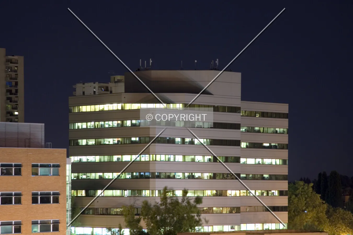 Top floors at night