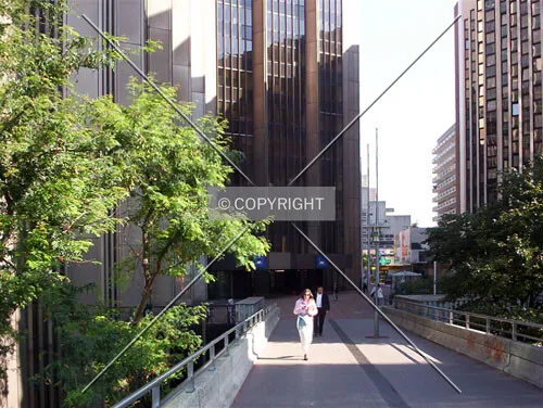 Elevated walkway leading to the entrance prior to reconstruction