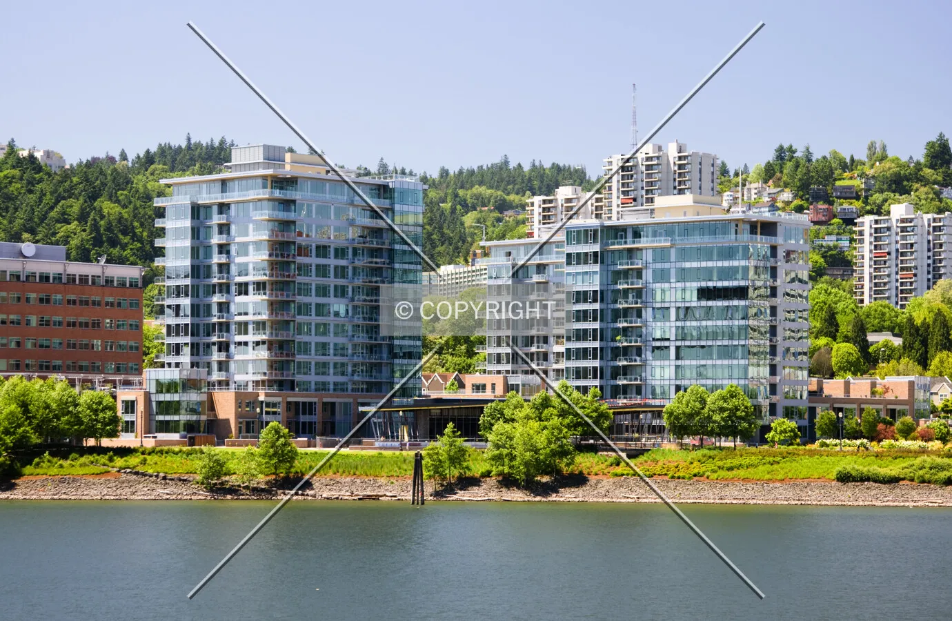 As seen from across the Willamette River