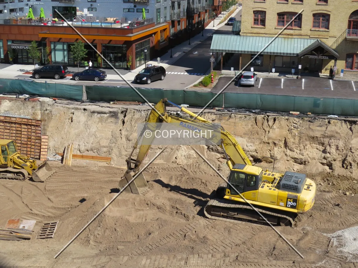 Excavation from the 3rd Street North viaduct