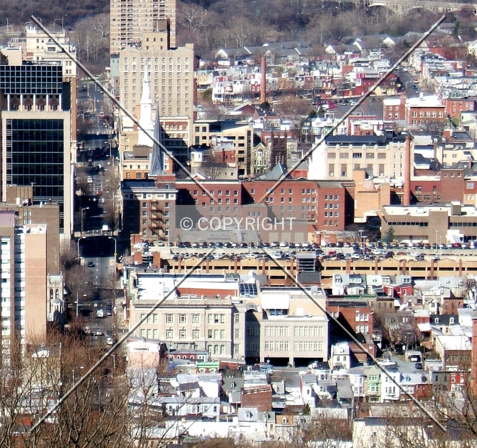 View from the east along Washington Street