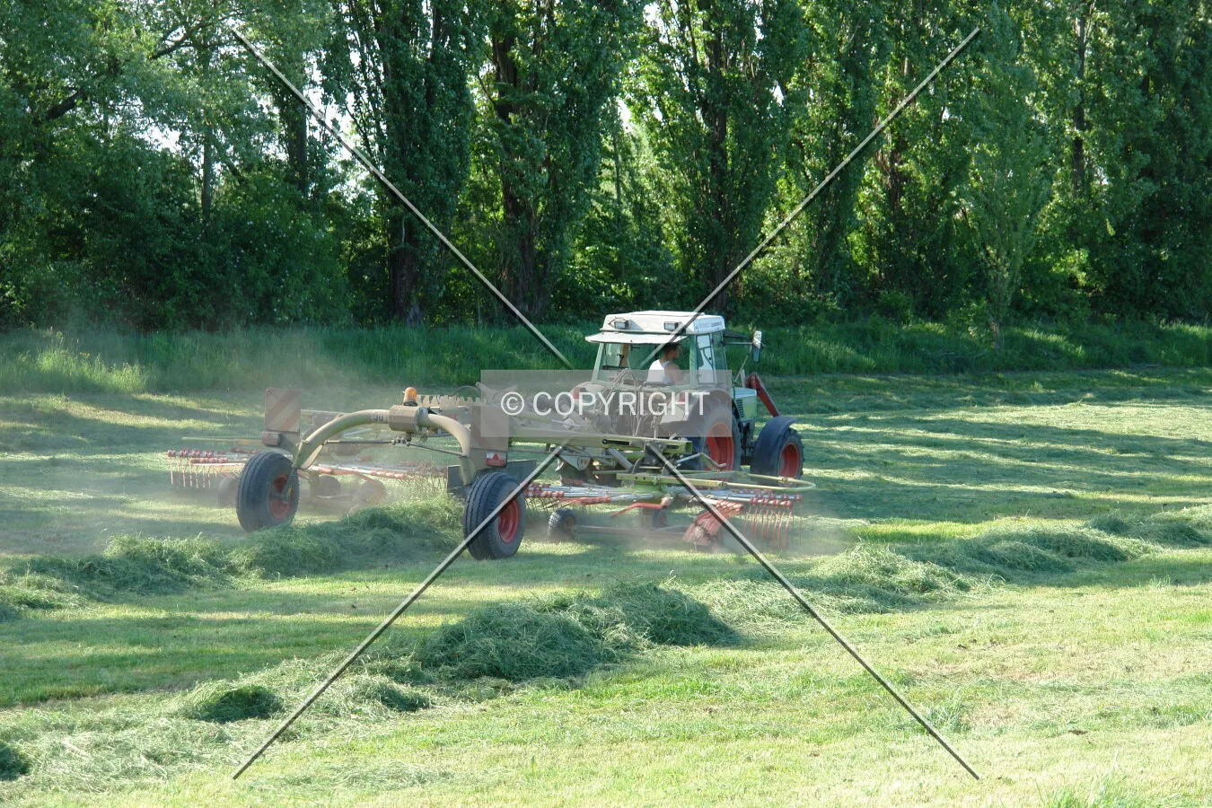 A tractor on a field