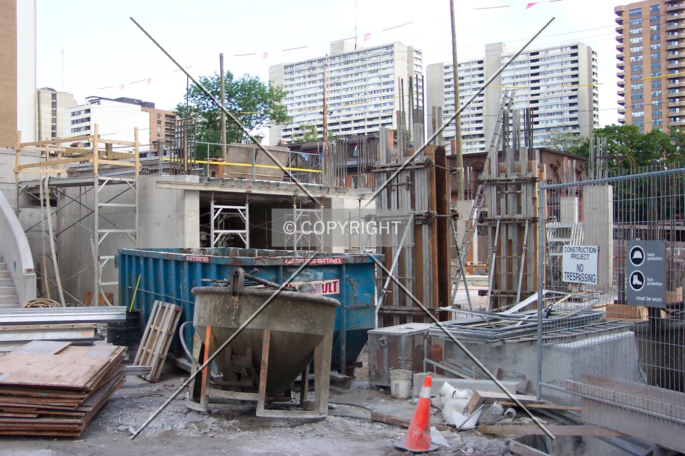 Looking at the South Tower's construction site