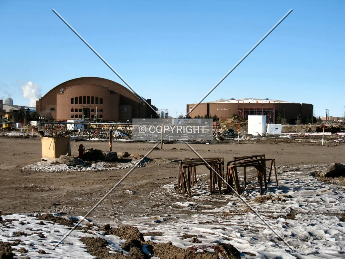 View to the west from 23rd Avenue SE, Williams & Mariucci Arenas in distance