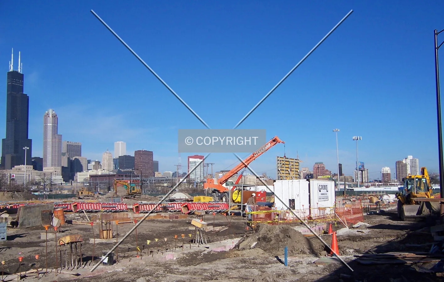 Looking northeast across the site from Halsted Street