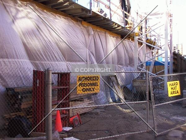 Wells Street side with base of crane; 12 January 2003