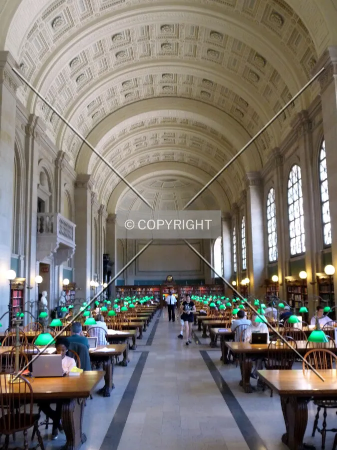 Main reading room in the east wing, view to the north