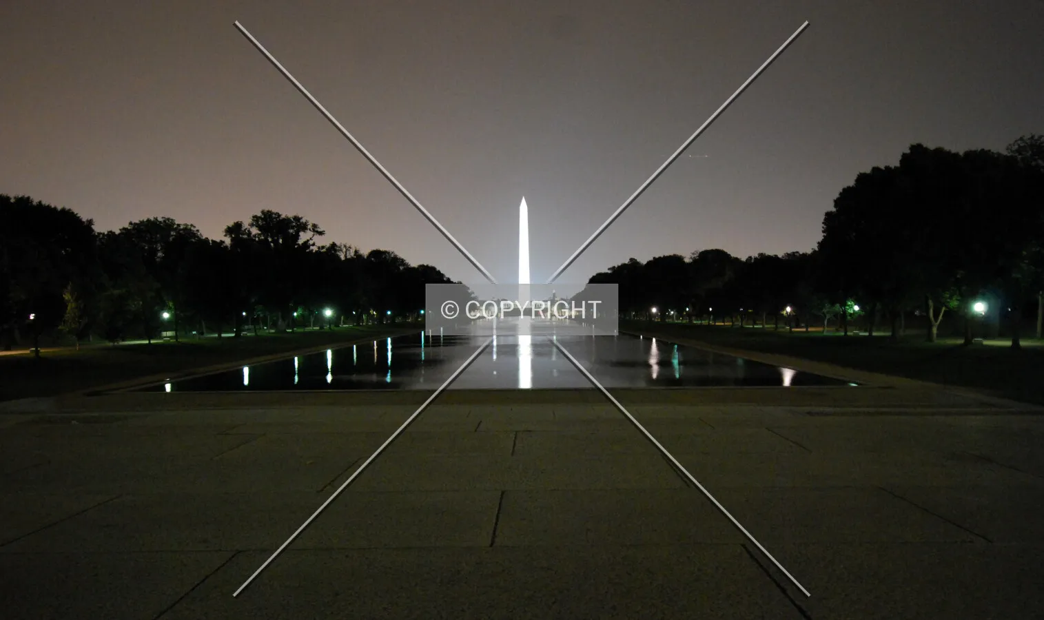 Viewed from the western end of the Lincoln Memorial reflecting pool