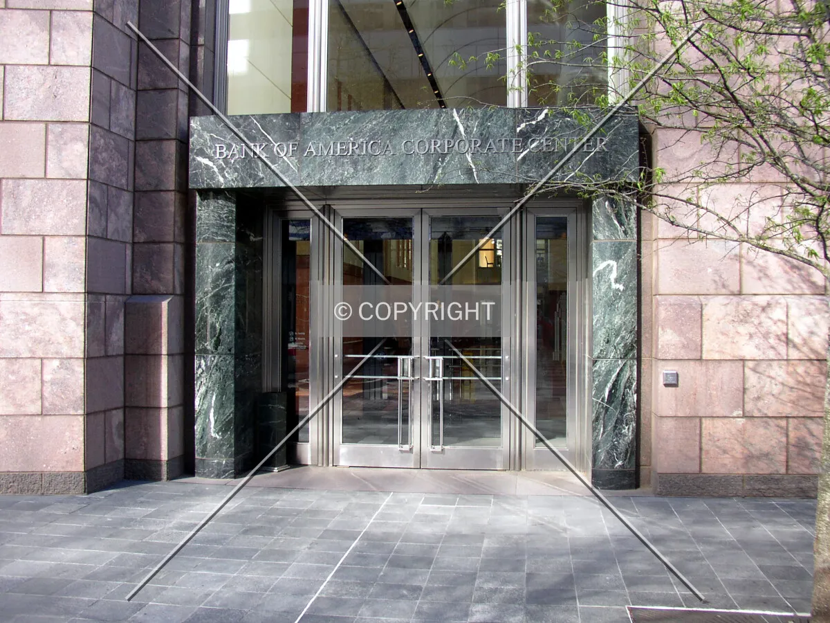 Main entrance off North Tryon Street