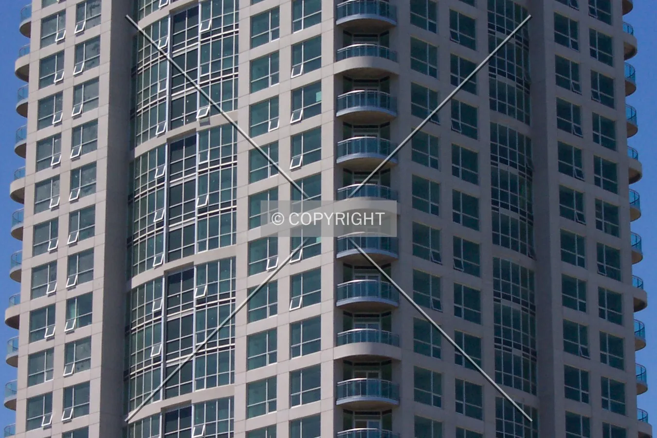 Closeup of the facade, prior to residents moving in