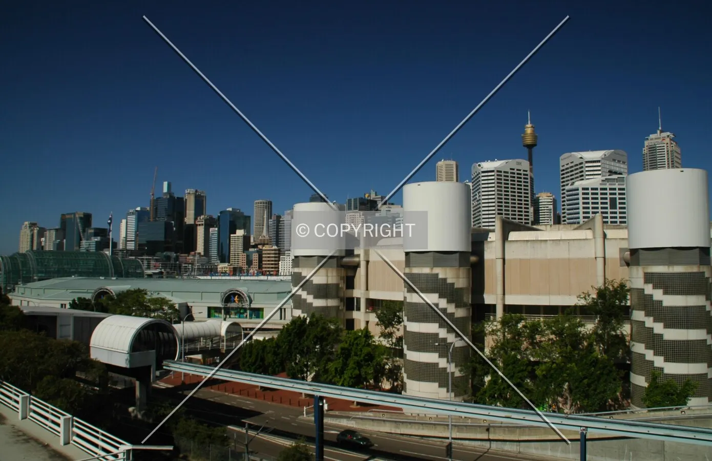 View from the Western Distributor with the Convention Centre in the foreground
