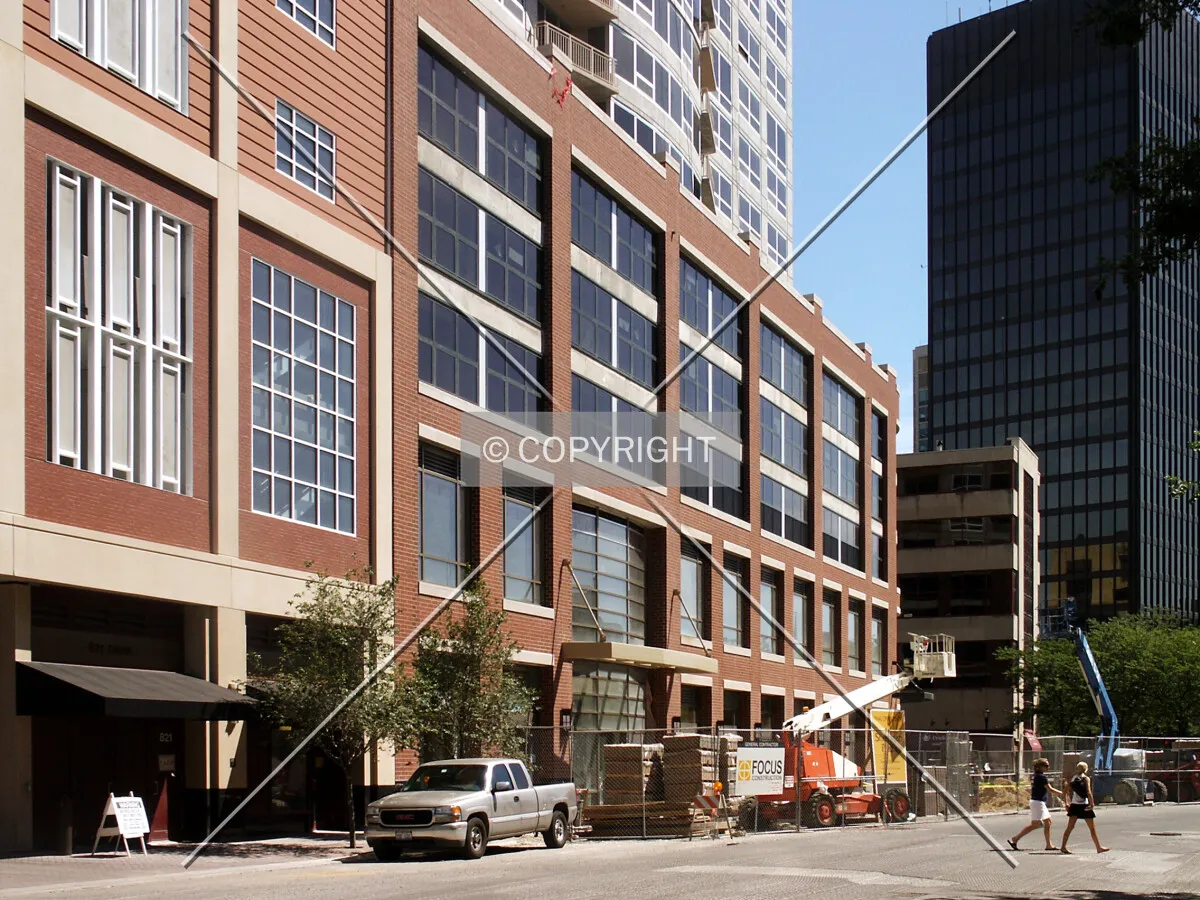 Looking east on Davis Street along the base