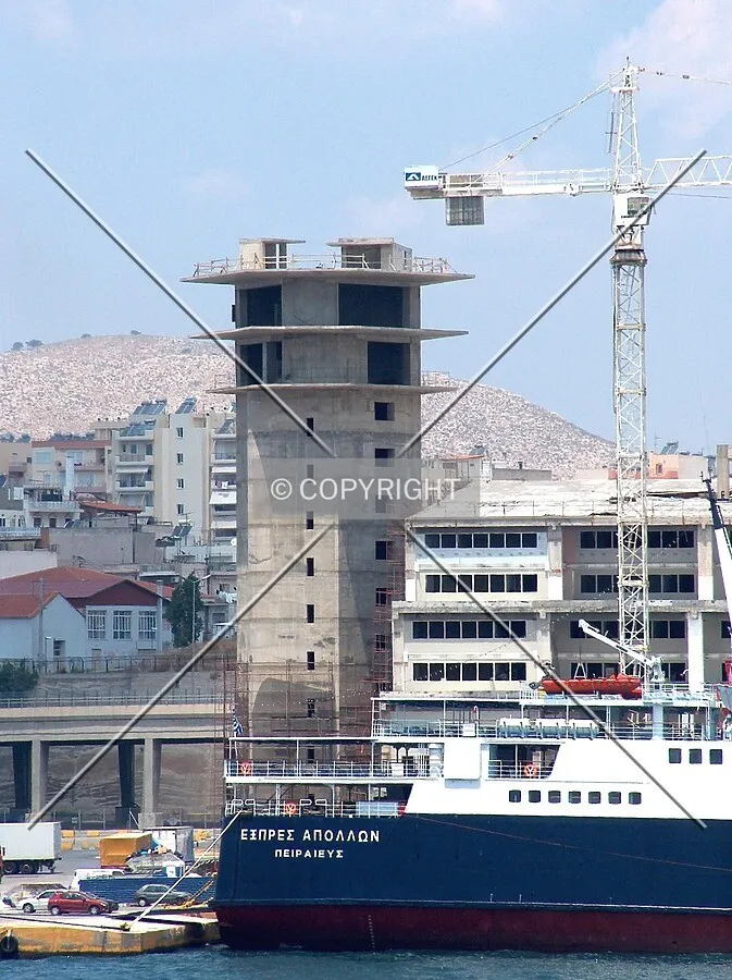 View from across the port during its construction