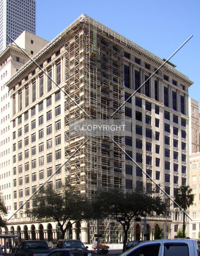 Looking northwest from across San Jacinto Street