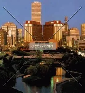 Central Park Mall and downtown towers
