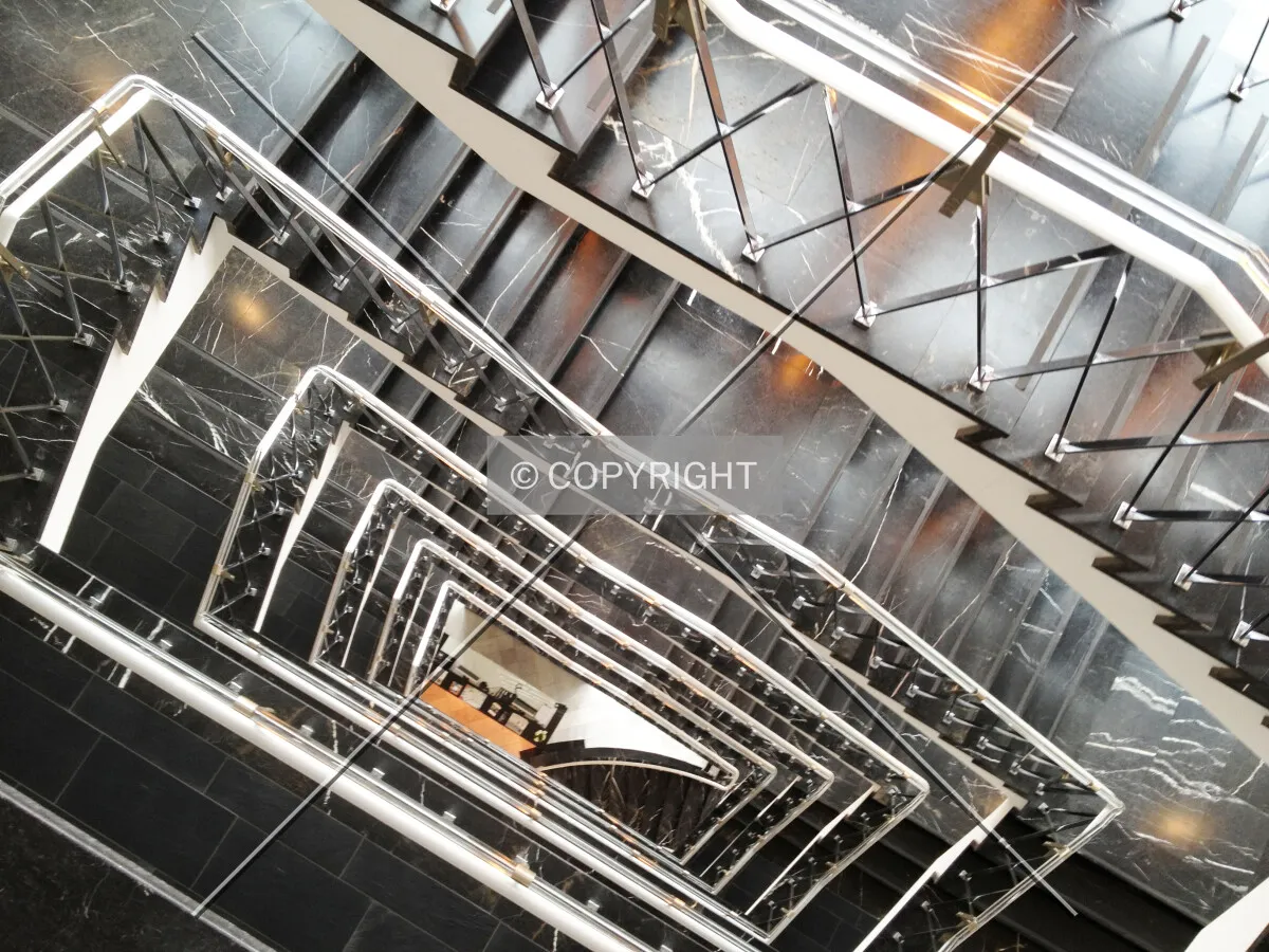 Looking down to the ground level