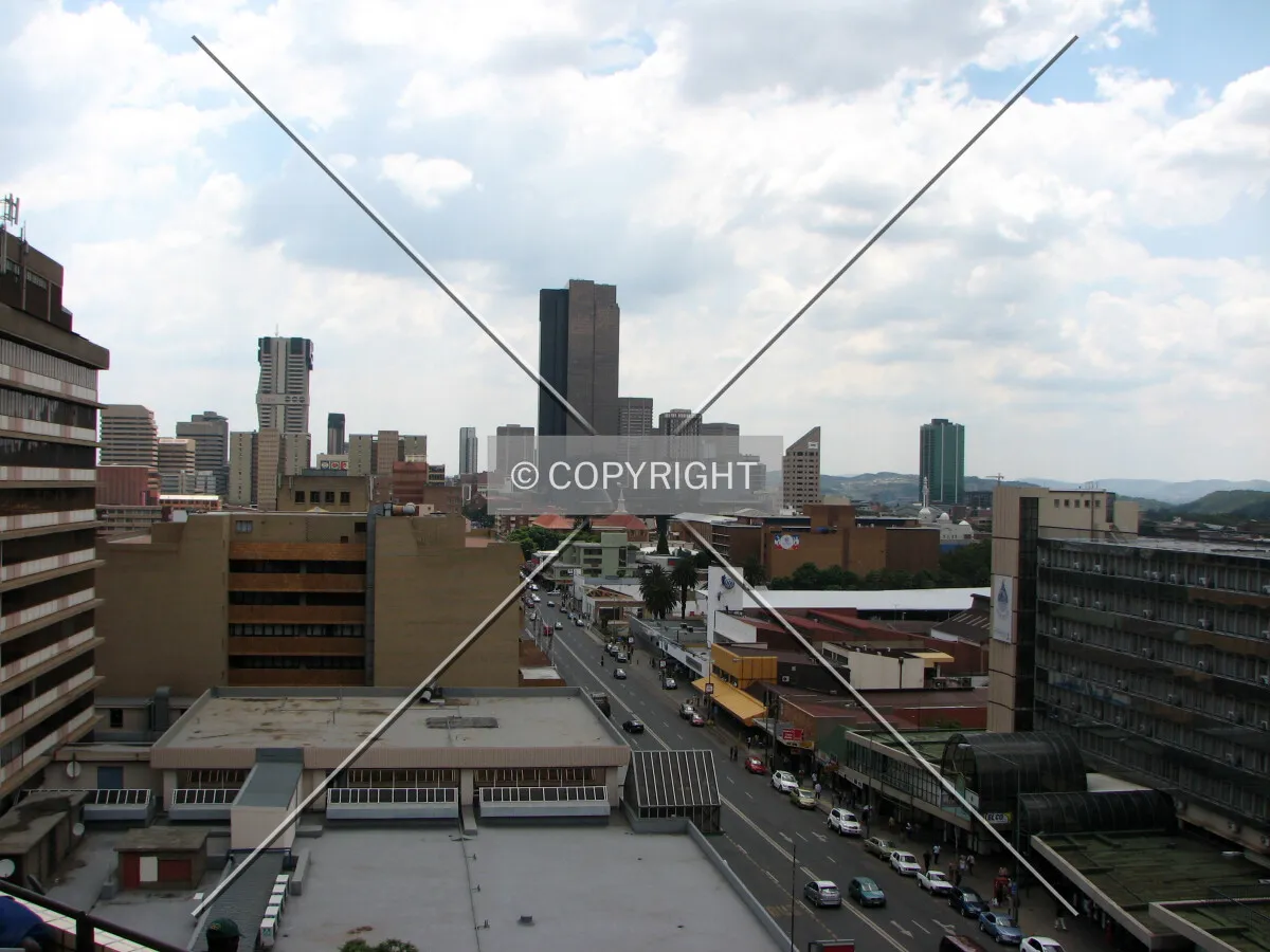 View over downtown from the east