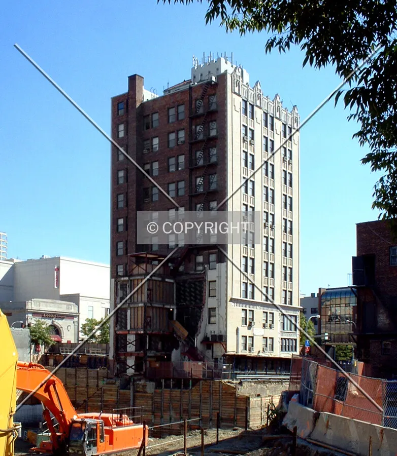 View from the northwest showing retaining wall during construction of Renaissance Square