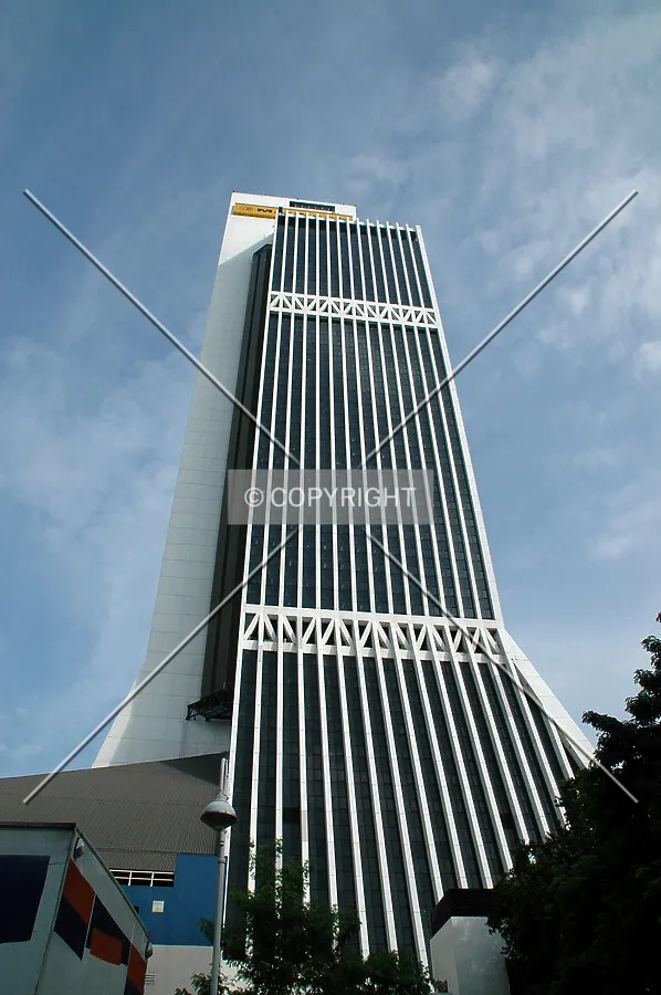 Looking up the northeast facade