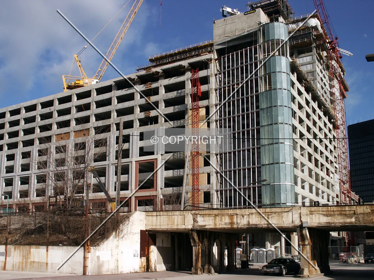 Parking garage from the southwest