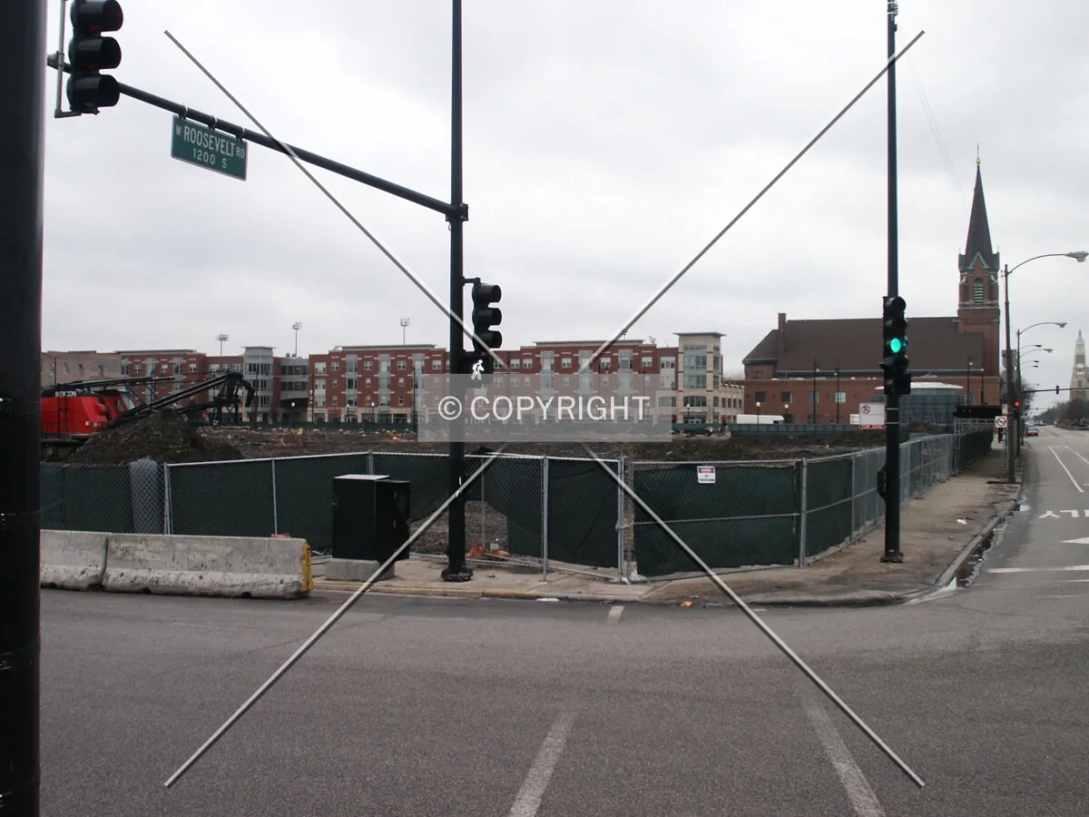 Overview of the whole site from Roosevelt and Union
